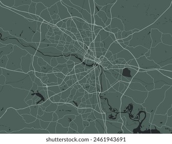 Vector city map of Richmond Virginia in the United States of America with white roads isolated on a green background.