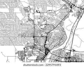 Vector city map of Rio Rancho New Mexico in the United States of America with black roads isolated on a white background.
