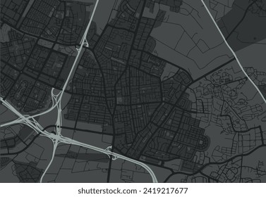 Vector city map of Rishon LeZion in Israel with white roads isolated on a grey background.