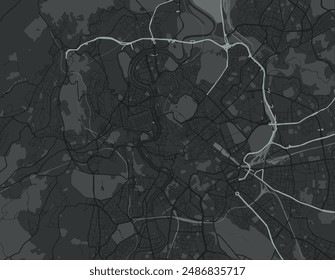 Vector city map of Roma in Italy with white roads isolated on a grey background.