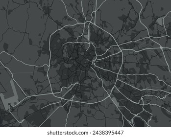 Stadtplan von Roma Metropolis in Italien mit weißen Straßen isoliert auf einem grauen Hintergrund.