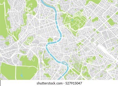 Vector City Map Of Rome, Italy