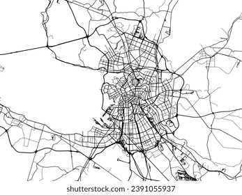 Vector city map of Saint Petersburg in the Russian Federation with black roads isolated on a white background.