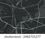 Vector city map of Saint-Denis in France with white roads isolated on a grey background.