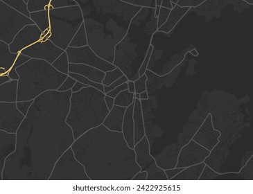 Vector city map of Salem Massachusetts in the United States of America with yellow roads isolated on a brown background