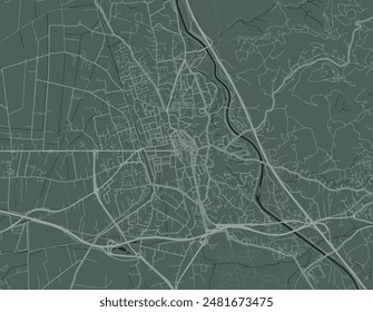 Mapa de la ciudad de Vector de Salon-de-Provence en Francia con carreteras blancas aisladas sobre un fondo verde.