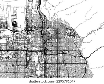 Vector city map of Salt Lake City Utah in the United States of America with black roads isolated on a white background.