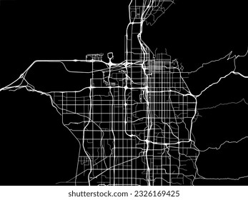 Vector city map of Salt Lake City Metro Utah in the United States of America with white roads isolated on a black background.