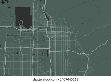 vector city map of Salt Lake City Utah in the United States of America with with water, fields and parks, and roads on a green background.