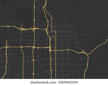 vector city map of Salt Lake City Utah in the United States of America with with water, fields and parks, and roads on a brown background.
