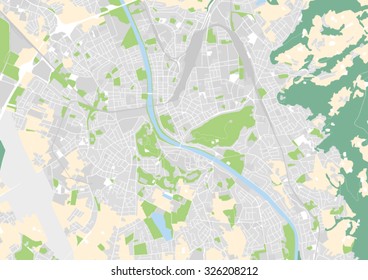 vector city map of Salzburg, Austria