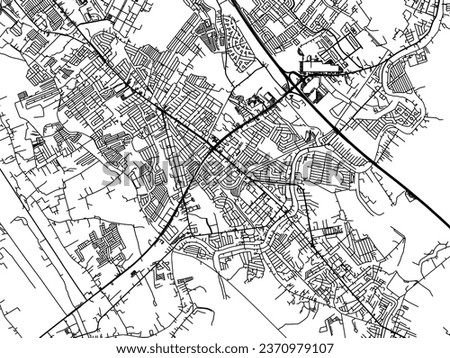 Vector city map of San Fernando in the Philippines with black roads isolated on a white background.