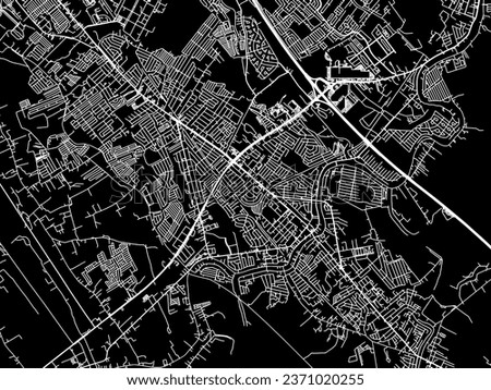 Vector city map of San Fernando in the Philippines with white roads isolated on a black background.