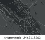 Vector city map of San Jose Greater California in the United States of America with white roads isolated on a grey background.