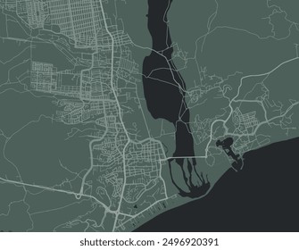 Vector city map of San Jose del Cabo in Mexico with white roads isolated on a green background.