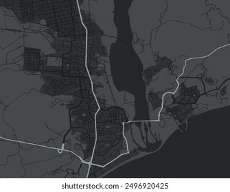 Vector city map of San Jose del Cabo in Mexico with white roads isolated on a grey background.