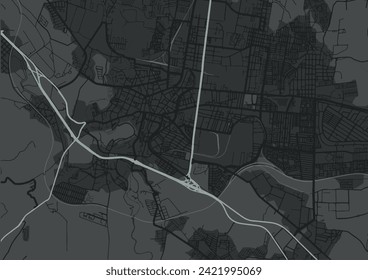 Vector city map of San Juan del Rio in Mexico with white roads isolated on a grey background.