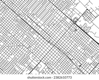 Vector city map of San Miguel in Argentina with black roads isolated on a white background.
