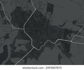 Vector city map of San Miguel de Allende in Mexico with white roads isolated on a grey background.