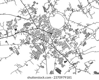 Vector city map of San Pablo in the Philippines with black roads isolated on a white background.