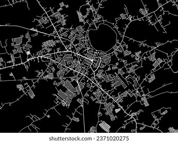 Vector city map of San Pablo in the Philippines with white roads isolated on a black background.