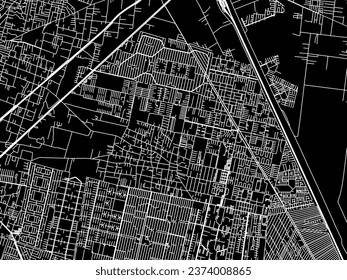 Vector city map of San Pablo de las Salinas in Mexico with white roads isolated on a black background.