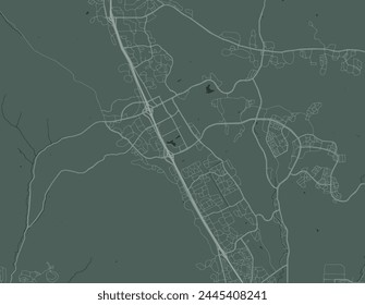 Vector city map of San Ramon California in the United States of America with white roads isolated on a green background.