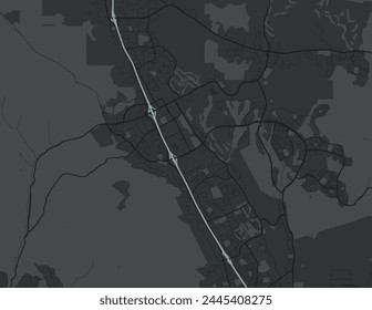 Vector city map of San Ramon California in the United States of America with white roads isolated on a grey background.