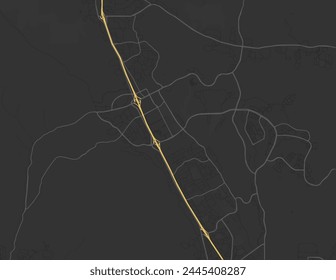 Vector city map of San Ramon California in the United States of America with yellow roads isolated on a brown background.