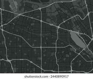 Vector city map of Santa Clara - Sunnyvale California in the United States of America with white roads isolated on a grey background.