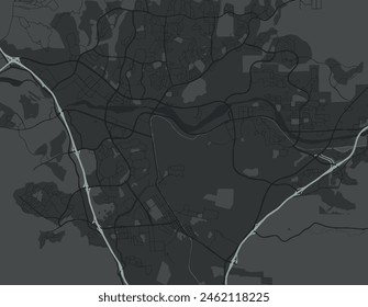 Vector city map of Santa Clarita California in the United States of America with white roads isolated on a grey background.