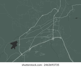 Vector city map of Santa Fe New Mexico in the United States of America with white roads isolated on a green background.