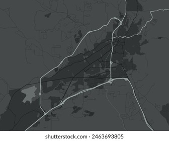 Vector city map of Santa Fe New Mexico in the United States of America with white roads isolated on a grey background.