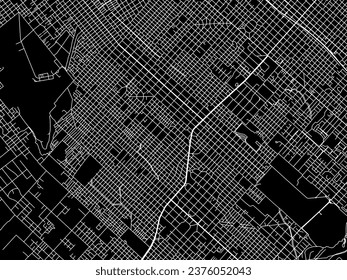 Vector city map of Santa Maria in Argentina with white roads isolated on a black background. svg