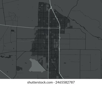 Vector city map of Santa Maria California in the United States of America with white roads isolated on a grey background.
