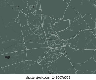 Stadtplan von Santiago de Queretaro in Mexiko mit weißen Vektorgrafiken auf grünem Grund