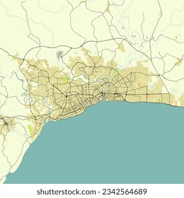 Vector city map of Santo Domingo, Dominican Republic