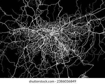 Vector city map of Sao Paolo Metro in Brazil with white roads isolated on a black background.