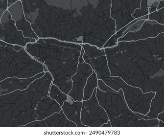 Vector city map of Sao Paulo in Brazil with white roads isolated on a grey background.