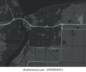 Vector city map of Sarnia Ontario in Canada with white roads isolated on a grey background.