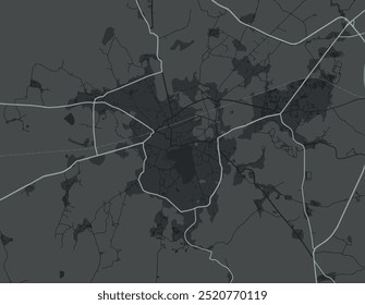 Vector city map of Saugor in the Republic of India with white roads isolated on a grey background.