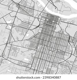 Vector city map of Savannah Georgia in the United States of America with dark gray roads isolated on a gray background.
