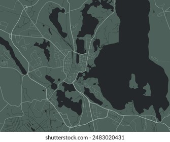 Vector city map of Schwerin in Germany with white roads isolated on a green background.