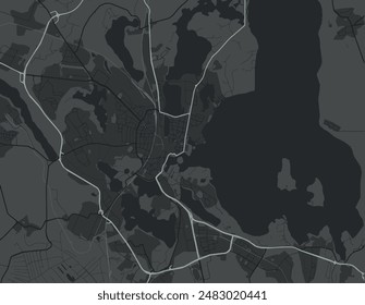 Vector city map of Schwerin in Germany with white roads isolated on a grey background