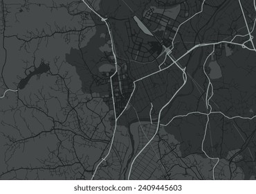 Vector city map of Sejong in the South Korea with white roads isolated on a grey background.