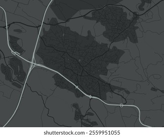 Vector city map of Shefar'am in Israel with white roads isolated on a grey background.