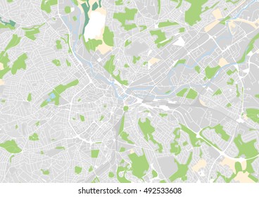 Vector City Map Of Sheffield, United Kingdom