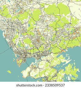 Stadtplan von Vector Shenzhen, Provinz Guangdong, China
