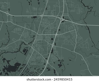 Vector city map of Sidell Louisiana in the United States of America with white roads isolated on a green background.