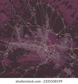 Vector city map of Skopje, North Macedonia